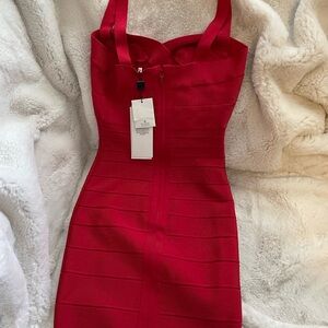 HERVE LEGER PARIS RED DRESS